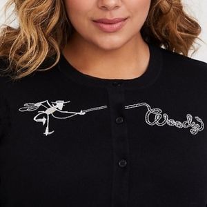 NWT Torrid Disney Pixar Wood Button-Front Cardigan